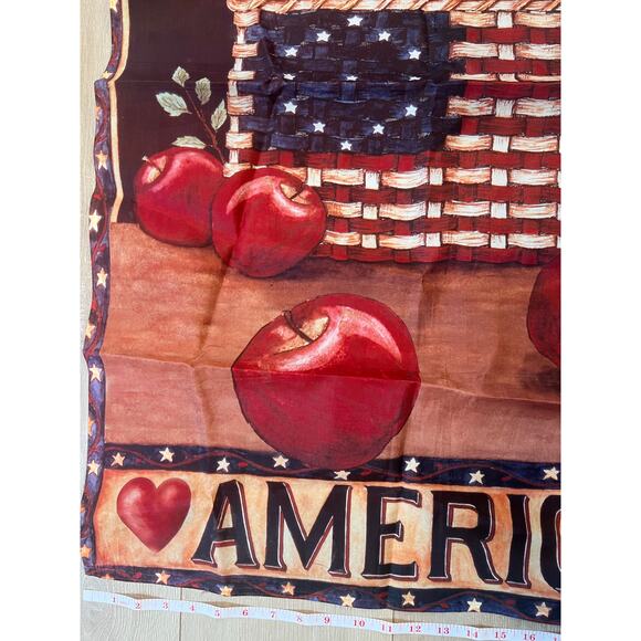 Vintage Outdoor Porch Flag American Flag Basket of Red Apples Patriotic JL - Picture 3 of 9